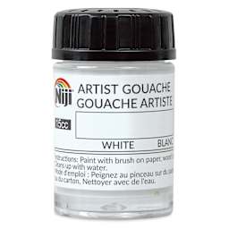 Niji Artist Gouache - White, 0.5 oz back of bottle