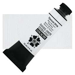 Daniel Smith Extra Fine Gouache - Titanium White, 15 ml Tube and swatch
