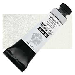 Daniel Smith Extra Fine Gouache - Pearlescent White, 15 ml Tube and swatch