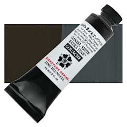 Daniel Smith Extra Fine Gouache - Jane's Black (Blue/Orange), 15 tube and swatch