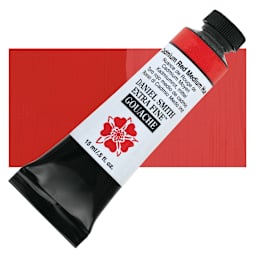 Daniel Smith Extra Fine Gouache - Cadmium Red Medium Hue, 15 ml Tube and swatch