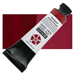 Daniel Smith Extra Fine Gouache - Permanent Alizarin Crimson, 15 ml Tube and swatch