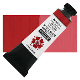 Daniel Smith Extra Fine Gouache - Pyrrol Red, 15 ml Tube and swatch