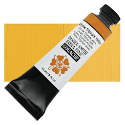 Daniel Smith Extra Fine Gouache - Chrome Titanate Yellow, 15 ml Tube and swatch