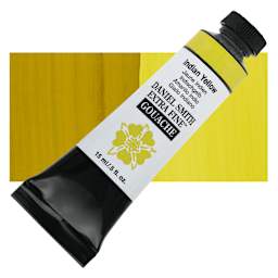 Daniel Smith Extra Fine Gouache - Indian Yellow, 15 ml tube and swatch
