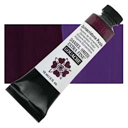 Daniel Smith Extra Fine Gouache - Quinacridone Purple, 15 ml Tube and swatch