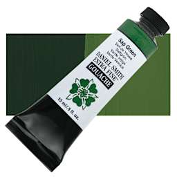 Daniel Smith Extra Fine Gouache - Sap Green, 15 ml Tube and swatch