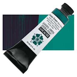 Daniel Smith Extra Fine Gouache - Phthalo Green (Blue Shade), 15 ml Tube and swatch