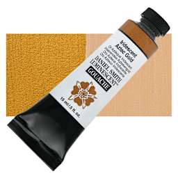Daniel Smith Extra Fine Gouache - Iridescent Aztec Gold, 15 ml tube and swatch