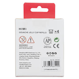Himi Jelly Gouache Paint - Set of 4, Titanium White Refills back of package