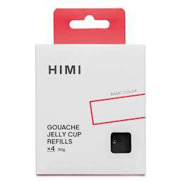 Front of package for Himi Jelly Gouache Paint - Set of 4, Black Refills, 30 ml