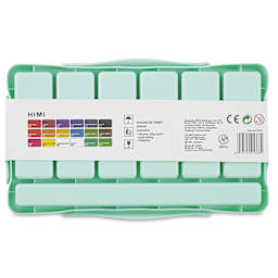 Himi Jelly Gouache Paint - Set of 18, Assorted Colors, back of set