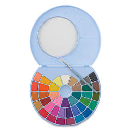 Himi Watercolor Paint Pans - Set of 38, Assorted Colors open to show pans