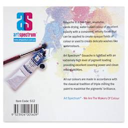 Art Spectrum Artists' Gouache - Set of 12, Intro Colors back of package