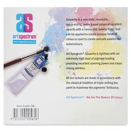 Art Spectrum Artists' Gouache - Set of 6, Intro Colors back of package