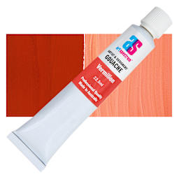 Art Spectrum Artists' Gouache - Vermilion, 22.5 ml tube and swatch