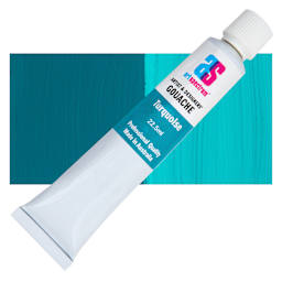Art Spectrum Artists' Gouache - Turquoise, 22.5 ml tube and swatch