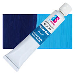 Art Spectrum Artists' Gouache - Phthalo Blue, 22.5 ml tube and swatch