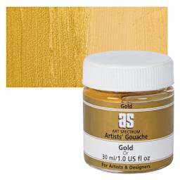 Art Spectrum Artists' Gouache - Gold, 30 ml jar and swatch