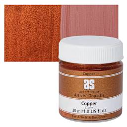 Art Spectrum Artists' Gouache - Copper, 30 ml jar and swatch