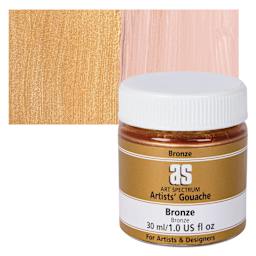 Art Spectrum Artists' Gouache - Bronze, 30 ml jar and swatch