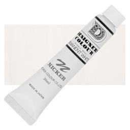 Nicker Designers Color Gouache - Permanent White, 20 ml tube and swatch