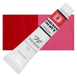Nicker Designers Color Gouache - Carmine, 20 ml tube and swatch