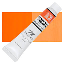 Nicker Designers Color Gouache - Mandarin Orange, 20 ml tube and swatch