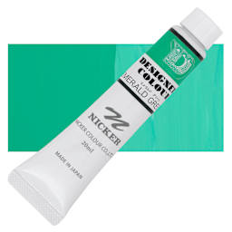 Nicker Designers Color Gouache - Emerald Green, 20 ml tube and swatch
