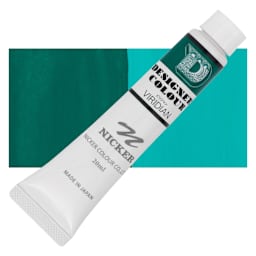 Nicker Designers Color Gouache - Viridian, 20 ml tube and swatch