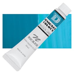Nicker Designers Color Gouache - Peacock Green, 20 ml tube and swatch