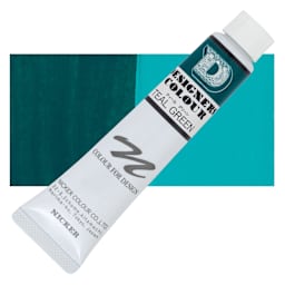 Nicker Designers Color Gouache - Teal Green, 20 ml tube and swatch