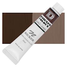 Nicker Designers Color Gouache - Burnt Umber, 20 ml tube and swatch