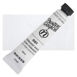 Nicker Painter’s Gouache - Permanent White, 12 ml tube and swatch