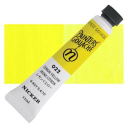 Nicker Painter’s Gouache - Lemon Yellow, 12 ml tube and swatch