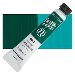 Nicker Painter’s Gouache - Viridian, 12 ml tube and swatch