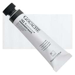 ShinHan Professional Designers Gouache - White, 50 ml tube and swatch