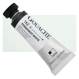 ShinHan Professional Designers Gouache - Permanent White, 15 ml tube and swatch