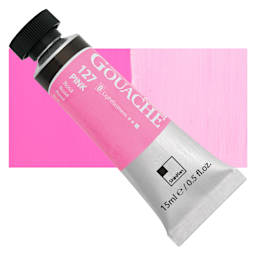 ShinHan Professional Designers Gouache - Pink 15 ml tube and swatch