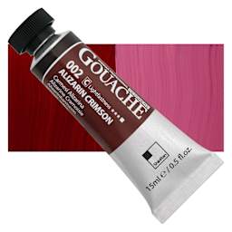 ShinHan Professional Designers Gouache - Alizarin Crimson, 15 ml tube and swatch