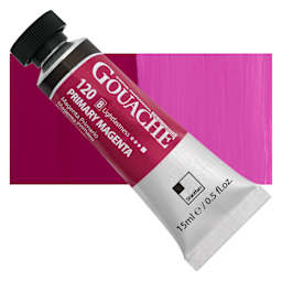 ShinHan Professional Designers Gouache - Primary Magenta, 15 ml tube and swatch