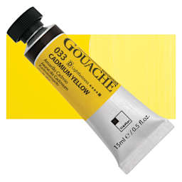 ShinHan Professional Designers Gouache - Cadmium Yellow, 15 ml tube and swatch