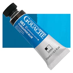 ShinHan Professional Designers Gouache - Turquoise Blue, 15 ml tube and swatch