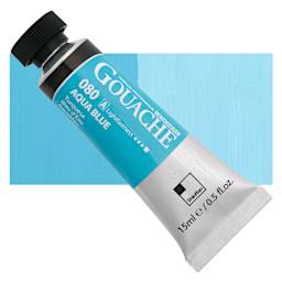 ShinHan Professional Designers Gouache - Aqua Blue, 15 ml tube and swatch