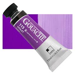 ShinHan Professional Designers Gouache - Violet, 15 ml tube and swatch