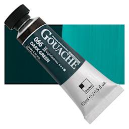 ShinHan Professional Designers Gouache - Dark Green, 15 ml tube and swatch