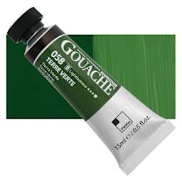 ShinHan Professional Designers Gouache - Terre Verte, 15 ml tube and swatch