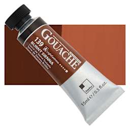 ShinHan Professional Designers Gouache - Burnt Sienna, 15 ml tube and swatch