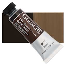 ShinHan Professional Designers Gouache - Burnt Umber, 15 ml tube and swatch