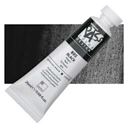 ShinHan Pass Colors Opaque Watercolor Tube - Black, 20 ml tube and swatch